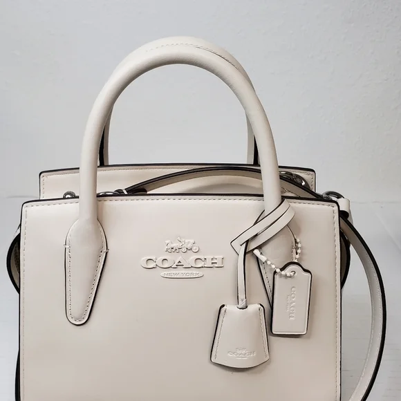 Coach Andrea Carryall Black White Leather Shoulder Bag Brand New 152-091725 - Picture 3 of 11